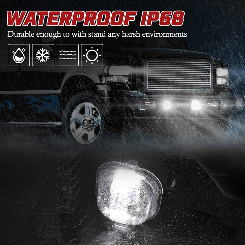 BUNKER INDUST LED Fog Lights for 2005 2006 2007 Ford F250 F350 F450 F550 SUPER DUTY, OEM Bumper Driving Fog Lamp Kit - Image 5